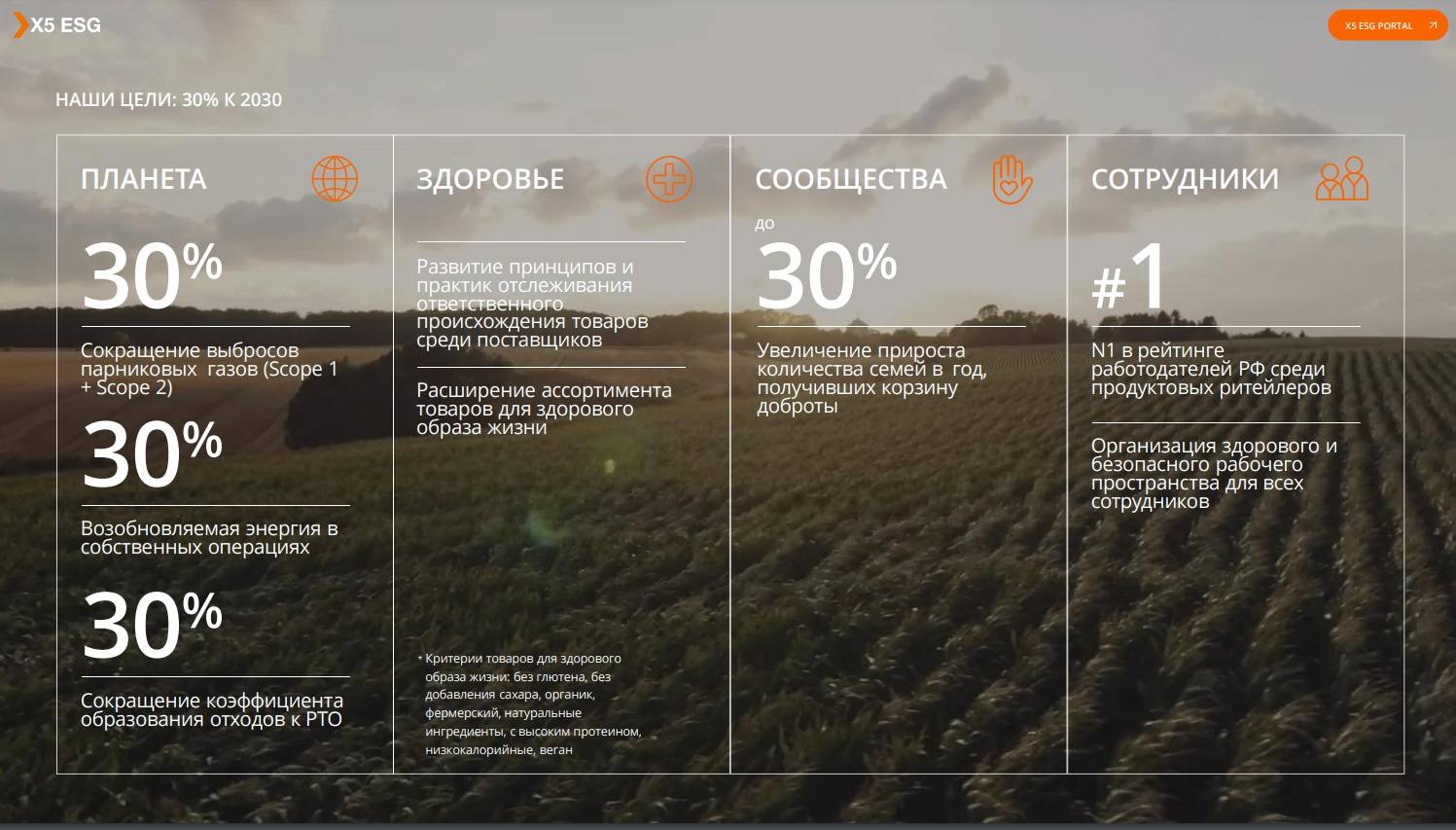X5 Retail Group основные цели