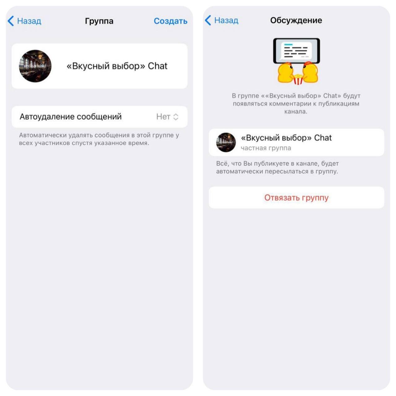 Процесс создания чата для обсуждений на iPhone